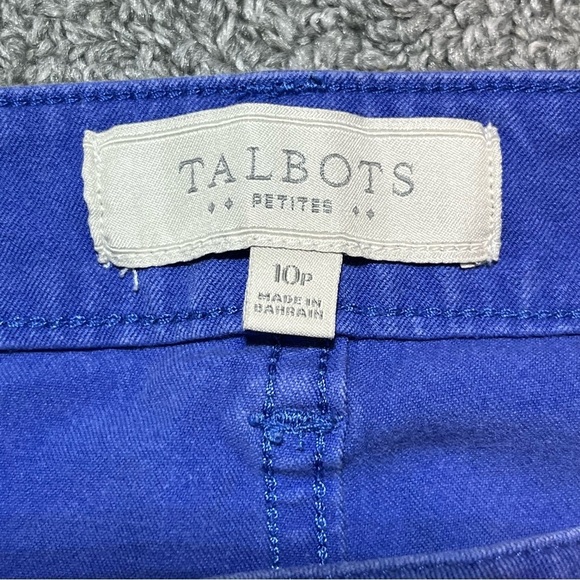 Talbots Petites Signature Pants Womens Size 10P Blue Crop Chino Stretch - Picture 6 of 10